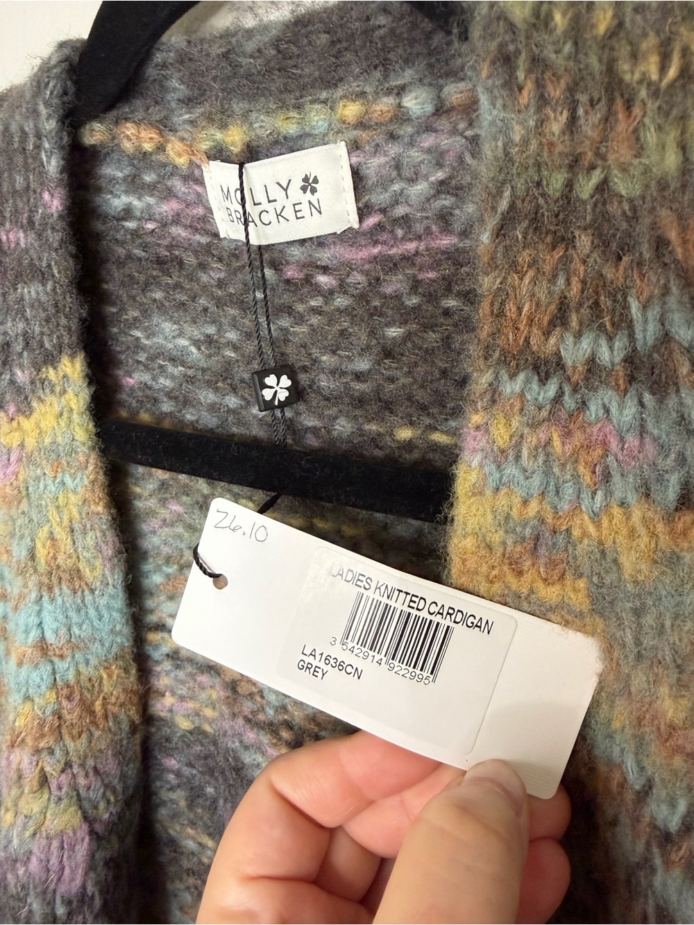 Molly Bracken Multicolor Chunky Knit Cardigan Sweater best for medium NWT - Picture 3 of 6